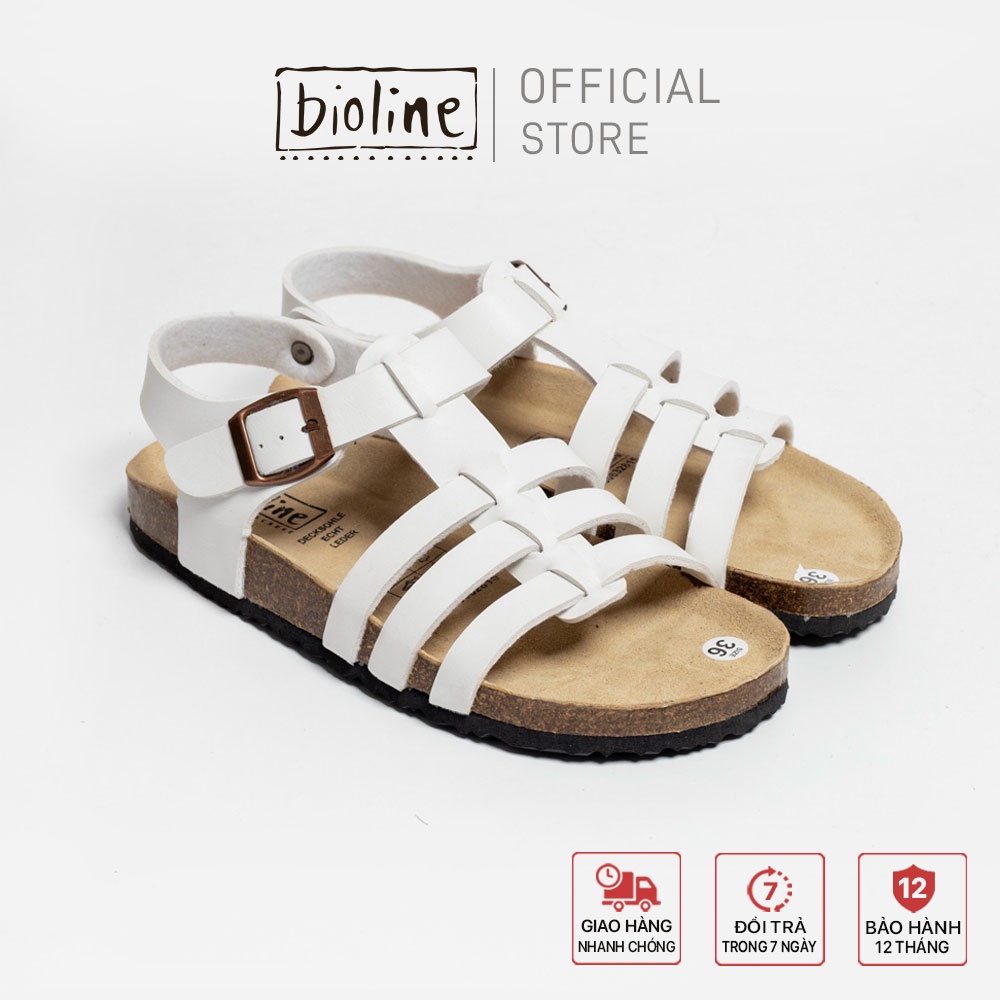 Sandal birken chiến binh da PU cao cấp xăng đan chiến binh đế trấu unisex Bioline chính hãng