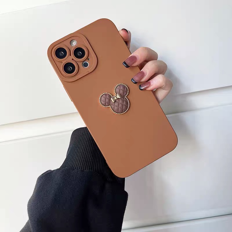 Ốp Điện Thoại Màu Đen Họa Tiết Đầu Chuột Mickey Cho iphone 13 Pro Max Xr X Xs Xs Max 11 11Promax 1212 Pro 12pro Max