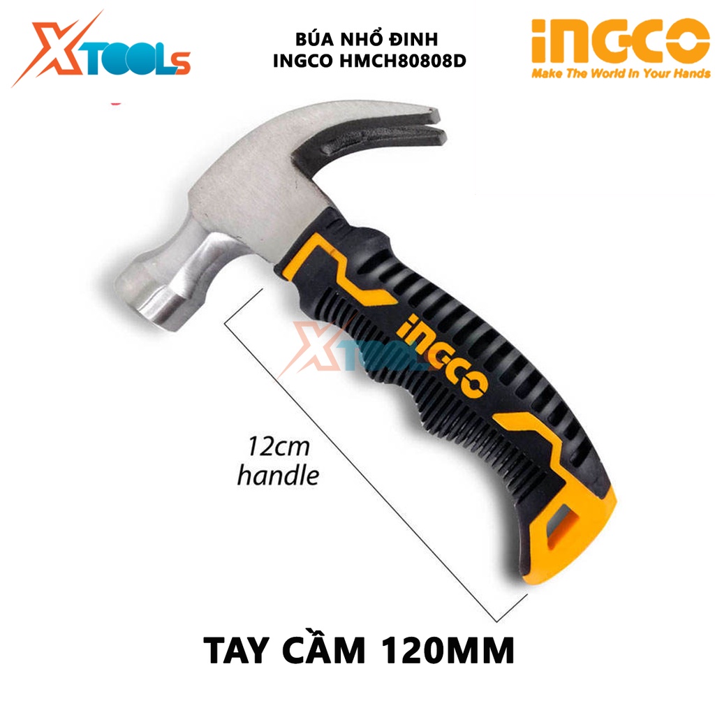 Búa cầm tay ingco HMCH80808D | búa nhổ đinh mini dùng thép cacbon