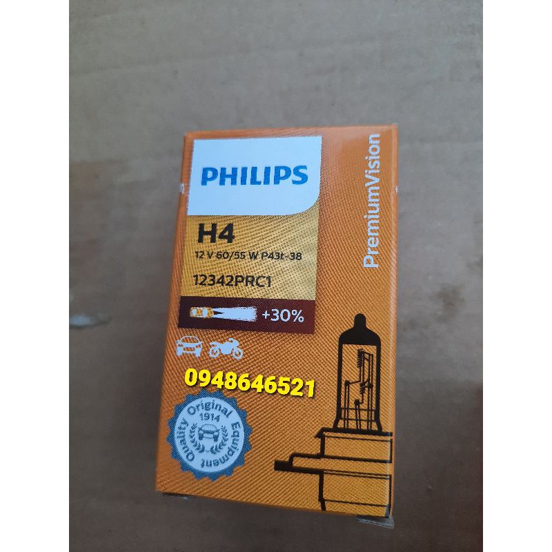 Bóng đèn H4 12v60/55w Philips tăng 30% Chính hãng 101%