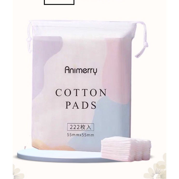 BÔNG TẨY TRANG NARA 50 210 miếng 3 LỚP  COTTON PADS ANIMERRY 222 MIẾNG MỀM MỊN