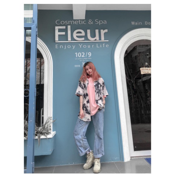 Sơmi Vân Mây Cloud Fulltag Loang Tặng giấy thơm - Tay Ngắn [ Form UNISEX ] - A1 | BigBuy360 - bigbuy360.vn