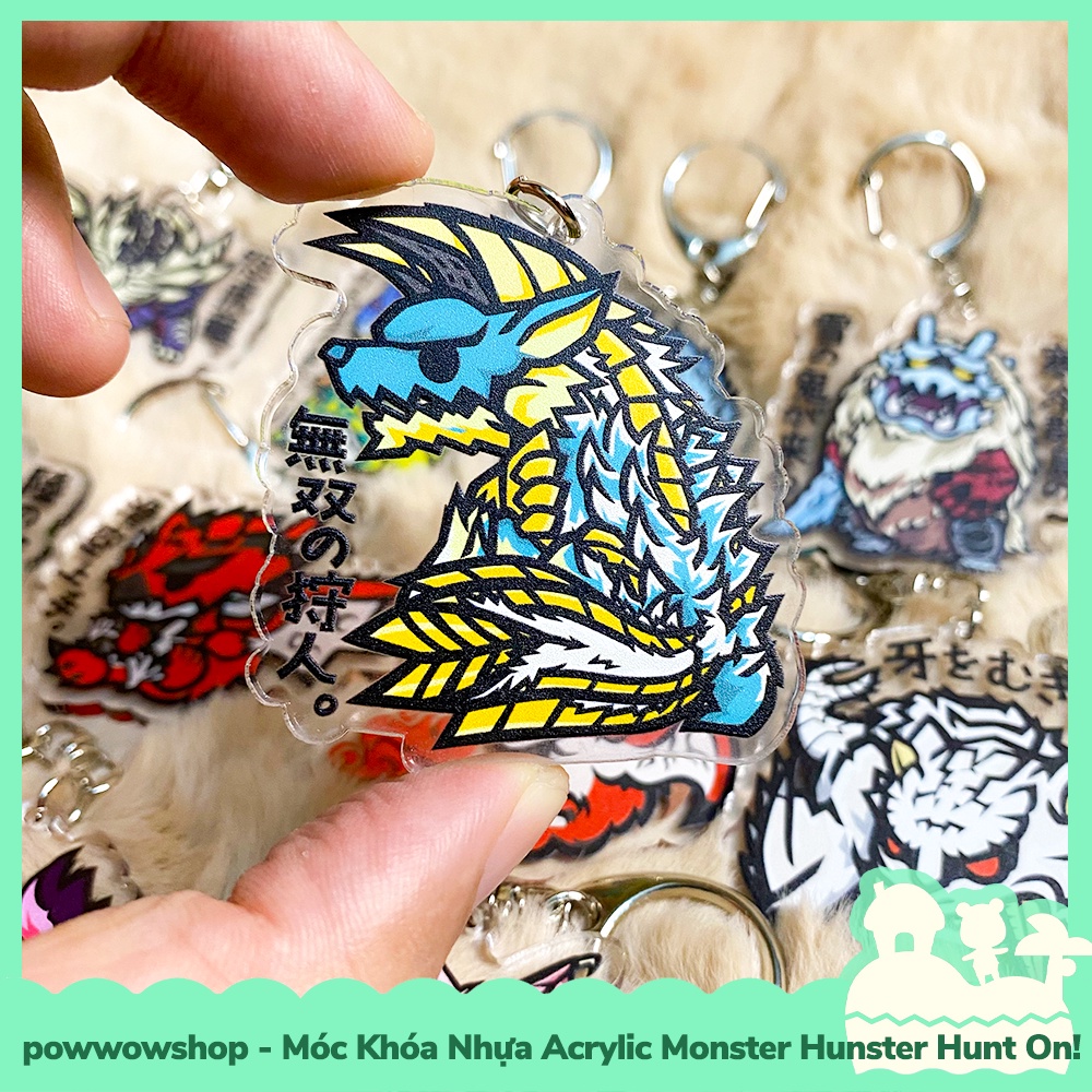 [Sẵn VN - Hỏa Tốc] Móc Khóa Nhựa Acrylic Trong Suốt Monster Hunter Hunt On Mode
