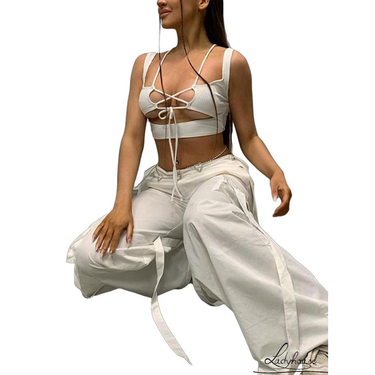 Áo Ba Lỗ Cổ Chữ V Hở Rốn Màu Trơn Thời Trang Gợi Cảm Cho Nữ