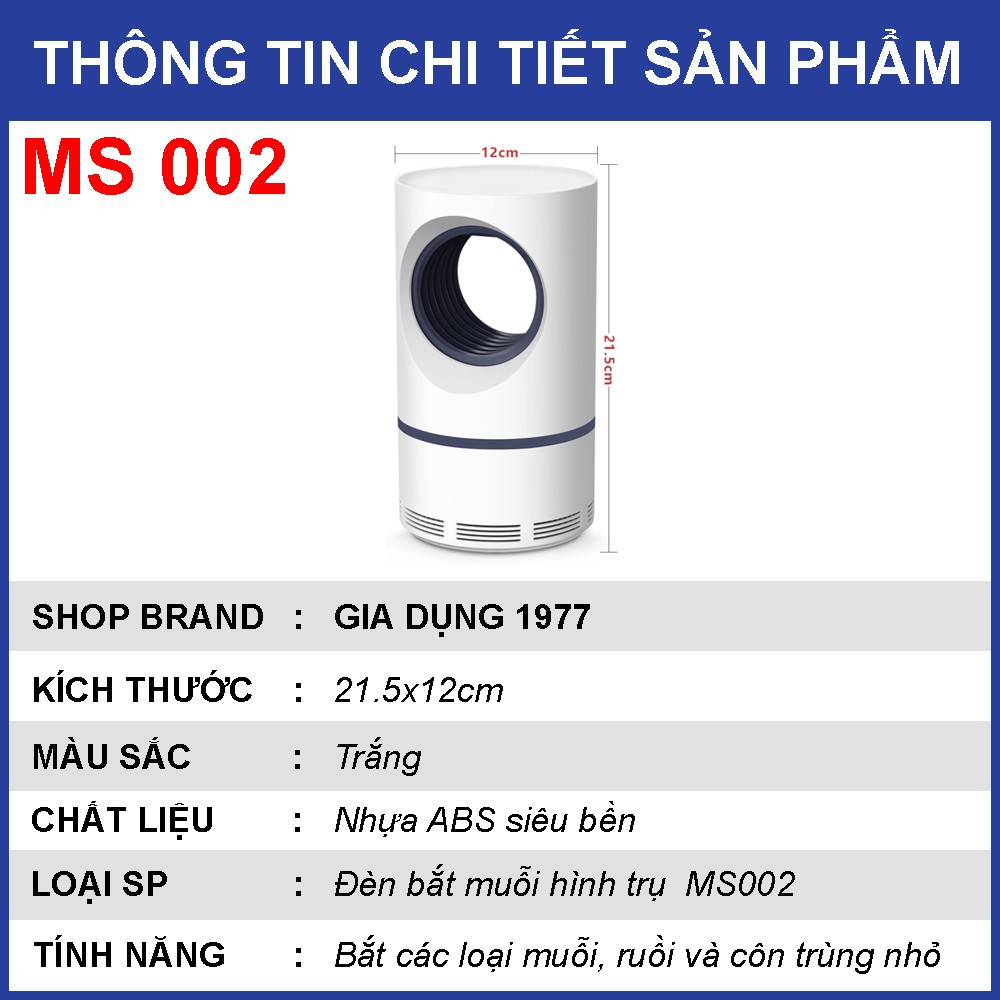 Đèn Bắt Muỗi Côn Trùng Thông Minh Thế Hệ Mới Sử Dụng Đèn LED và Đầu Cắm USB An Toàn, Tiện Dụng