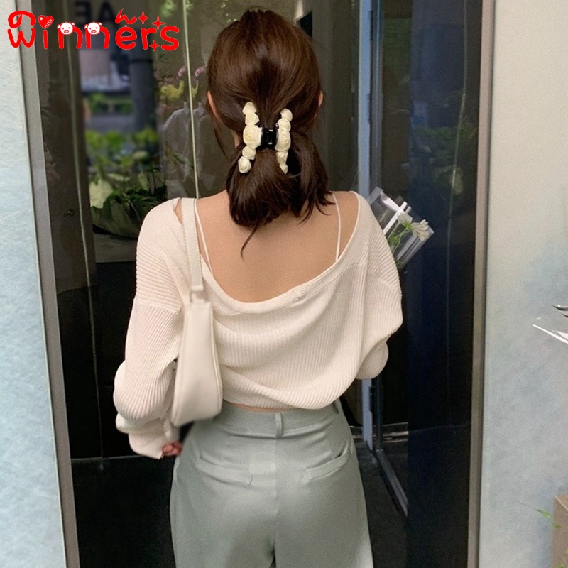 Áo Cardigan Dệt Kim Lụa Mỏng Tay Dài Chống Nắng Thời Trang Mùa Hè Cho Nữ