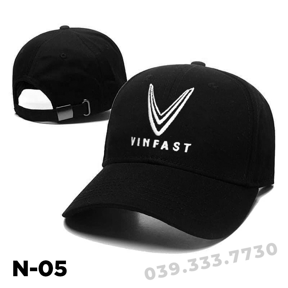 Nón mũ lưỡi trai Vinfast HOT màu đen Nón Kết Mũ Lưỡi TRai Thể Thao Nam Nữ Thêu Logo Nổi Bật Chất Vải Kaki Cao cấp