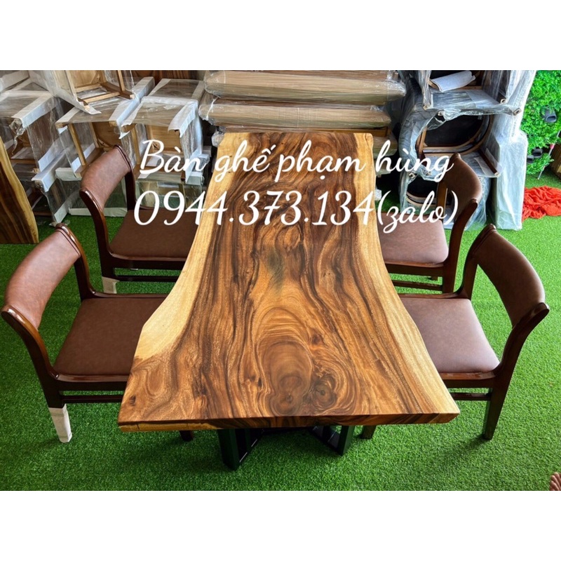 thanh lý bộ bàn ghế phòng ăn bốn ghế mặt gỗ me Tây giá rẻ .