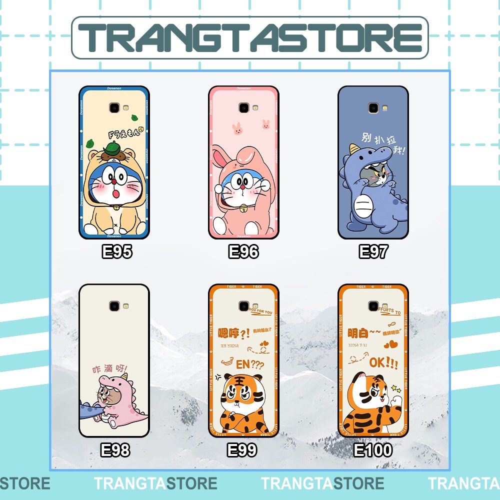 Ốp lưng Samsung J4 Plus / J4 Core / J4+ in hình cặp đôi doremon, hổ, khủng long dễ thương