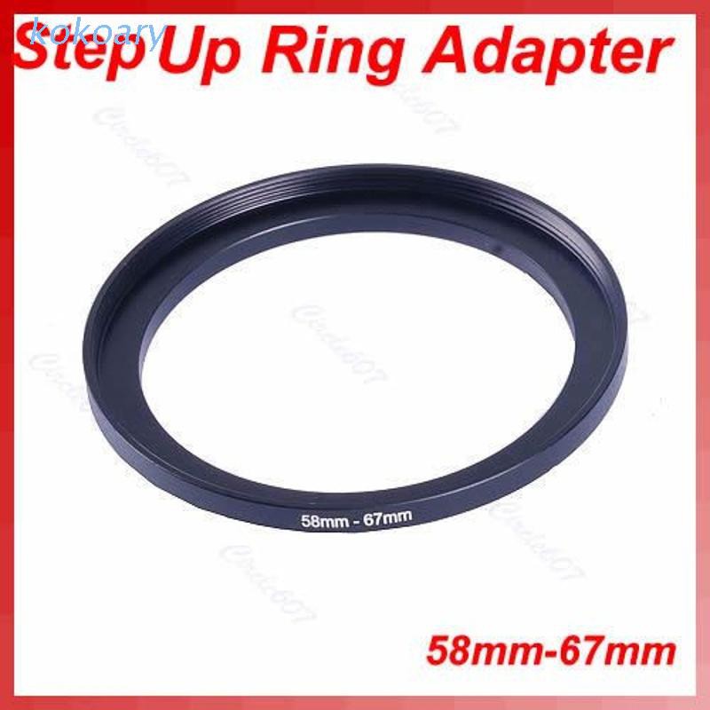 KOK 1 PC Metal 58mm-67mm 58-67 mm 58 to 67 Step Up Filter Ring Adapter Black