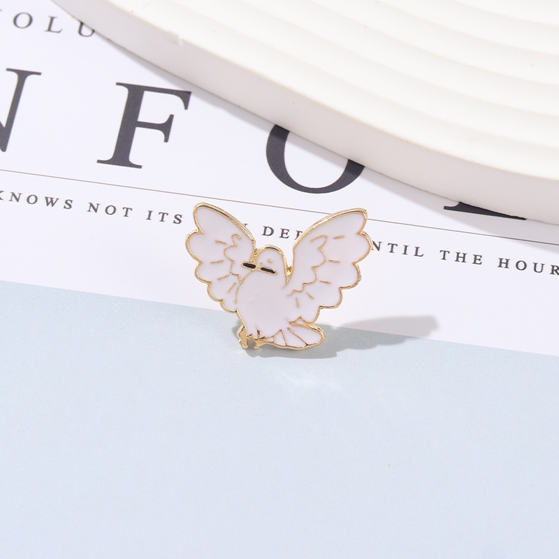 Ghim cài áo QIHE JEWELRY thiết kế hình chim bồ câu đáng yêu dễ thương