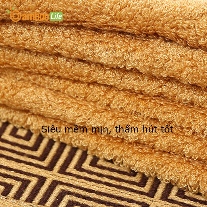 Khăn tắm sợi tre Bamboo Life BL046 lau người đội đầu mềm mại, thấm hút tốt, an toàn sử dụng kể cả với da bé sơ sinh