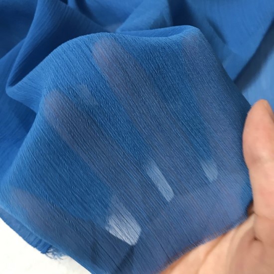 Vải Voan Gân Xanh Khổ Khoảng 1m5 - Mỏng Rũ, Giãn Nhẹ - May Váy Đầm, Áo Dài, Bộ Thiết kế, Phải Lót.