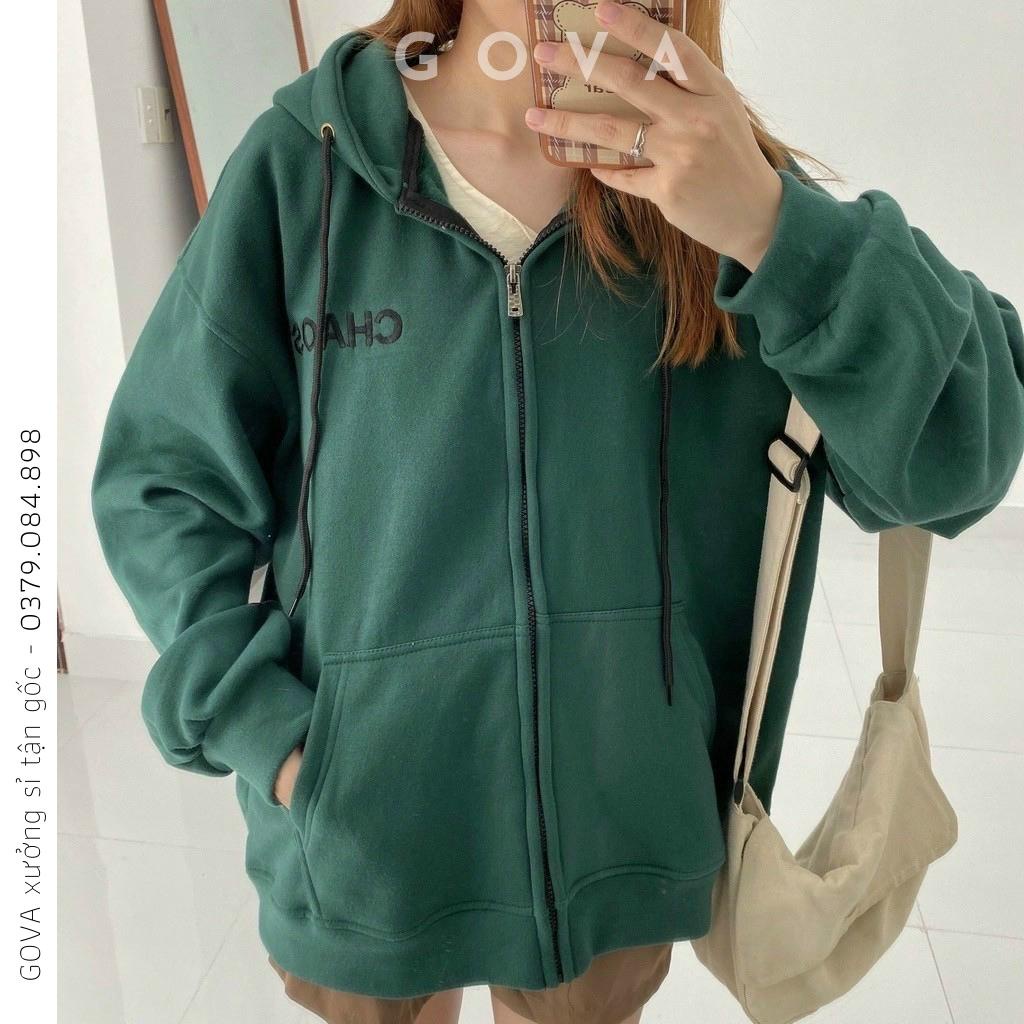 Áo Khoác Nỉ CHAOS Nam Nữ Form Rộng BomberUnisex Chất Vải Nỉ Hình In Đẹp GOVA
