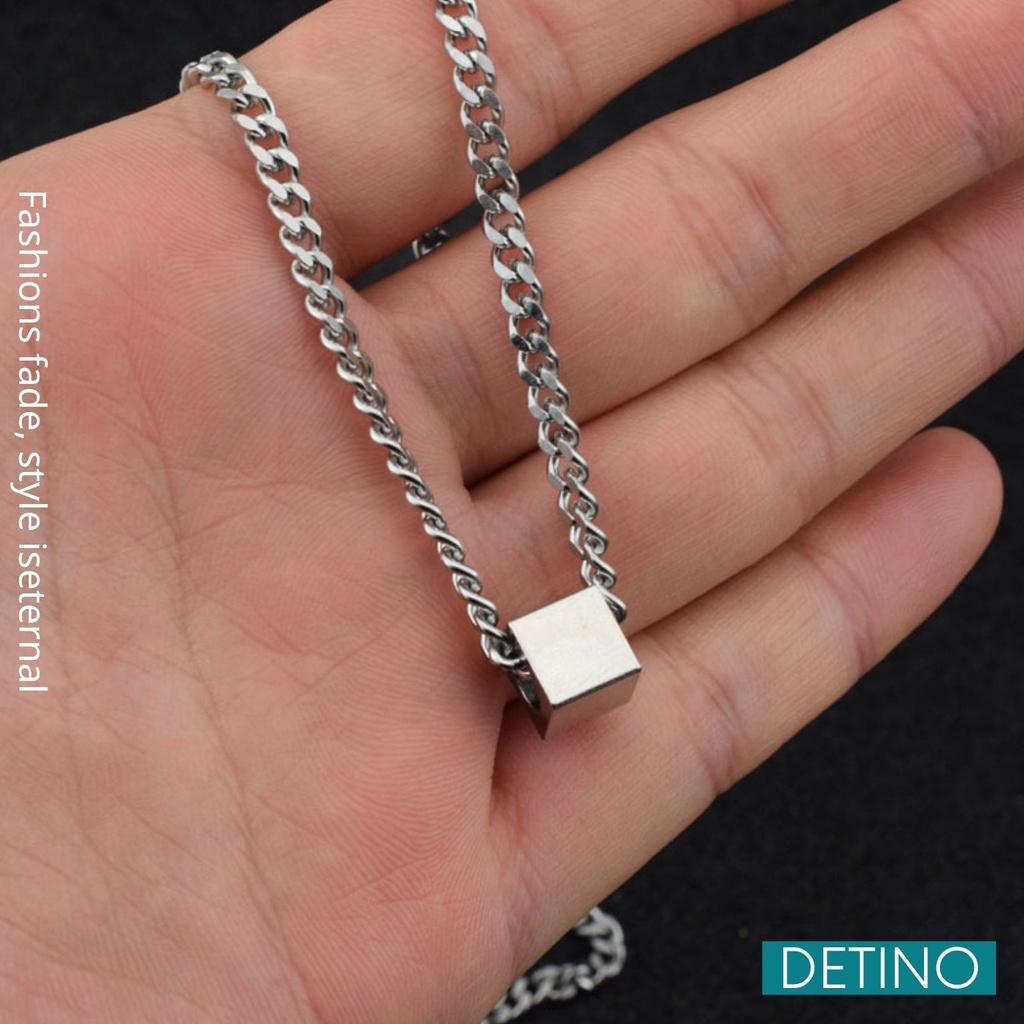 Vòng cổ nam titan Wang Yibo, dây chuyền nam hiphop unisex phong cách Hàn Quốc DETINO DC08
