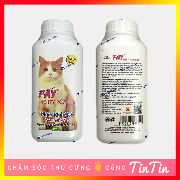 Phấn Vệ Sinh Tắm Khô Làm Sạch Fay Puppy và Fay Kitten Cho Chó Mèo