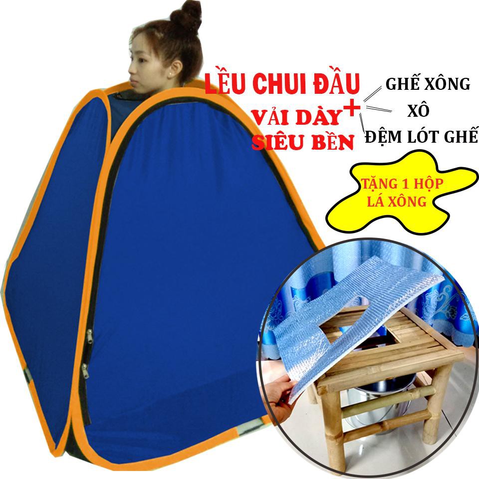 Combo lều xông hơi VẢI DÀY+ghế xông vùng kín+xô