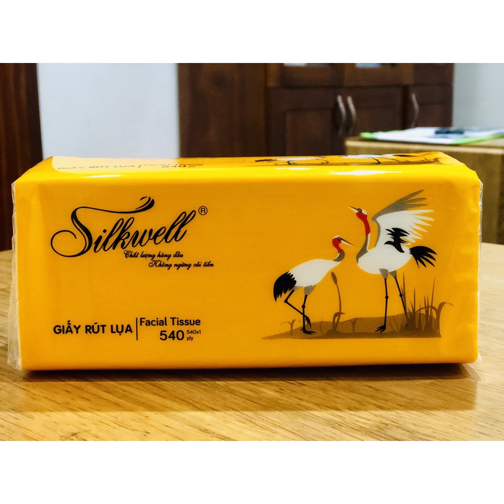Giấy ăn Silkwell 3 lớp giấy Indo nhập khẩu siêu mềm mịn 600 tờ 3 lớp