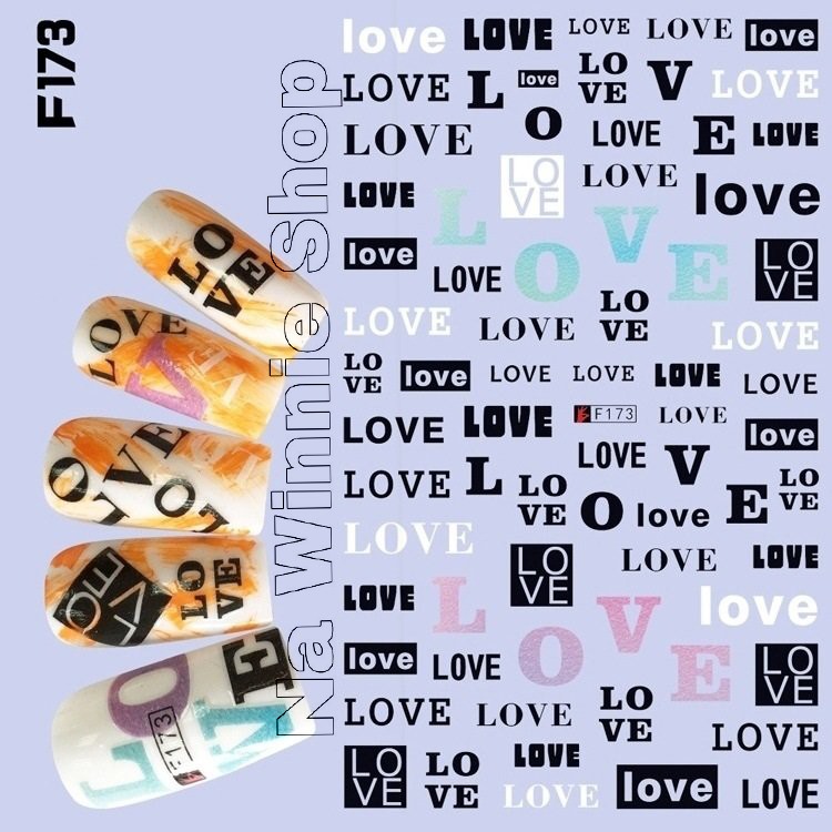 Sticker dán móng hình chữ