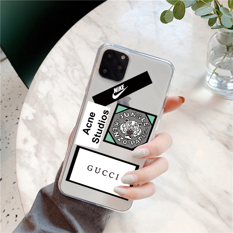 Apple iphone 11 11pro 11promax phone case iphone 6 6s se 7 7plus 8 8plus soft shell Silicone iphone X XR xsmax Cover case Transparent shell personality fashion Tide label