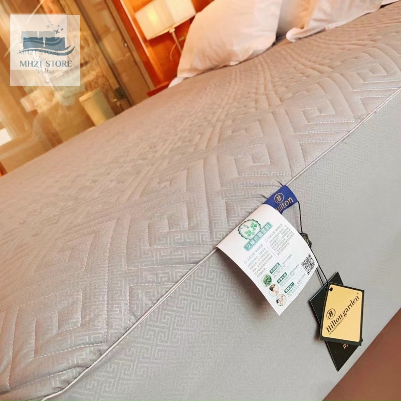 Ga gối trải giường cotton thuơng hiệu hilton thoáng mát ,Thảm trải giường trần bông dày dặn thấm hút mồ hôi SHOP MH2T ST