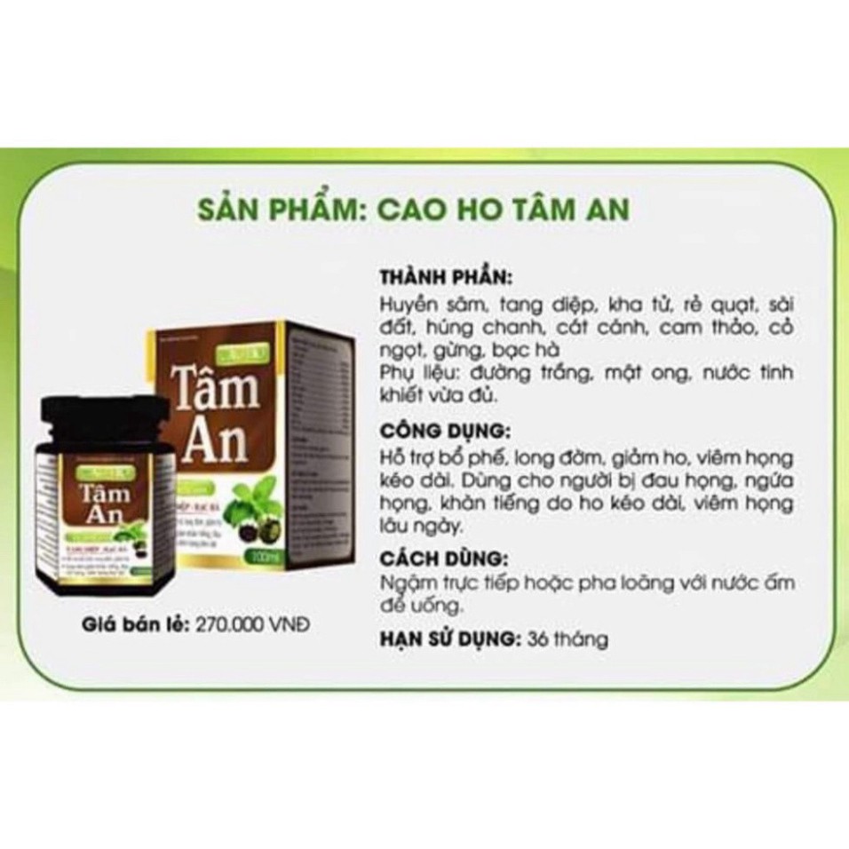 Cao ho Tâm An | Thế Giới Skin Care