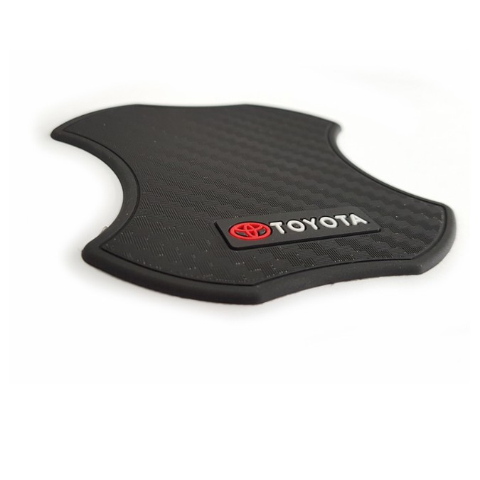 Set 4 miếng dán tay nắm cửa bằng cao su carbon thích hợp cho Toyota Honda