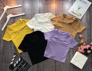 áo croptop cổ bẻ