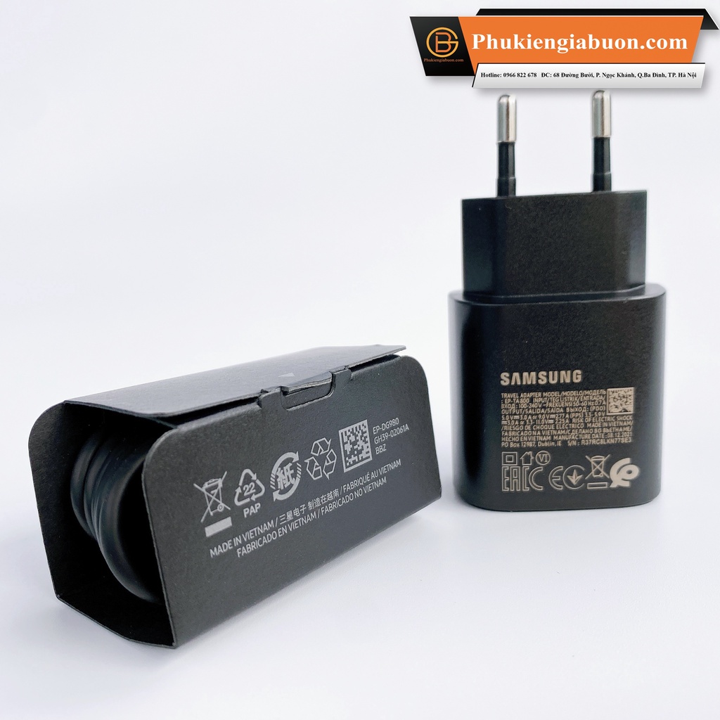 Bộ sạc nhanh Samsung 25W chính hãng Note 10 Note 20 A71, A70, A80, A90, S20, S20+, S20, S21 S22 Ultra