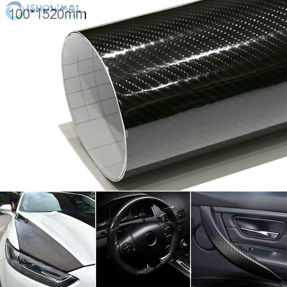 Cuộn sticker PVC 5D màu đen trang trí xe hơi 10*152