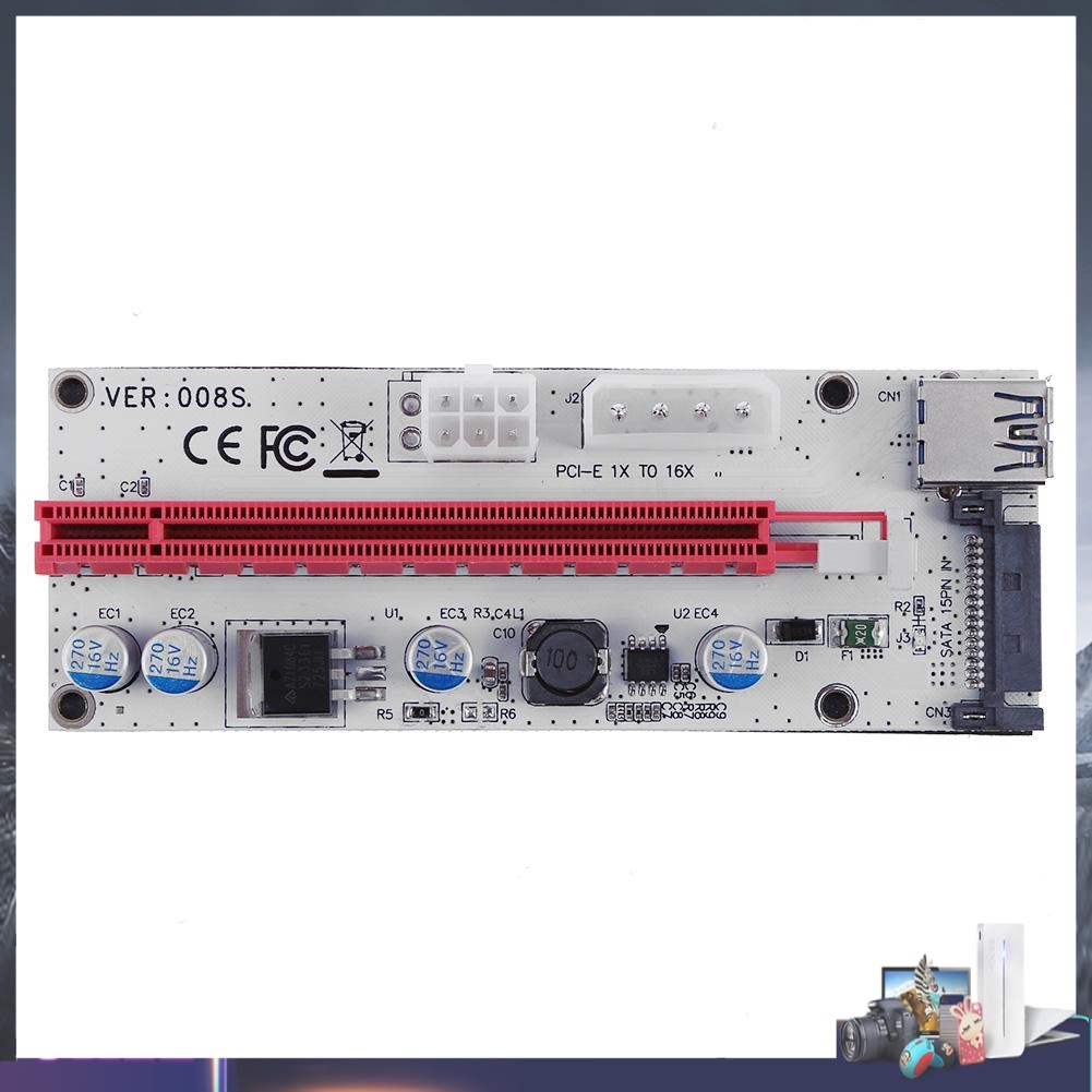 Bộ 3 cổng nguồn PCI-E 1x sang 16 thẻ đồ họa cho ETH BTC Mining