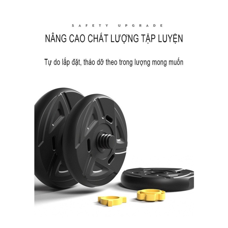 Bộ Tạ Tay Đa Năng 20kg Kết Hợp Tạ Đòn Tháo Lắp Điều Chỉnh Siêu Bền Thế Hệ Mới 2021