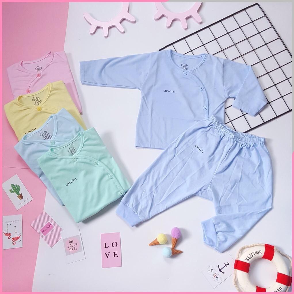 Bộ quần áo dài tay Leekids cho bé sơ sinh chất 100% cotton mềm mịn size từ 3 đến 9kg BD01 - BamBee Mart