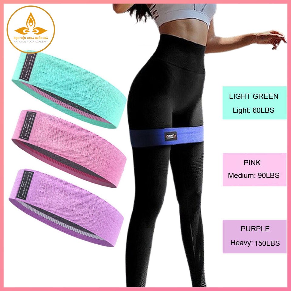 Dây kháng lực MiniBand Bộ 3 dây YOGA QG, Đa Năng Hỗ Trợ Tập Yoga, Tập Mông, Tập Chân, Thể Dục, Thể Hình