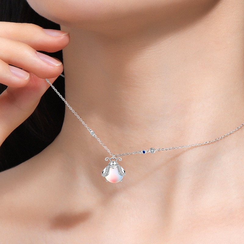 Vòng cổ Mặt Đá Mặt Trăng Màu Kẹo Ngọt Phong Cách Hàn Quốc