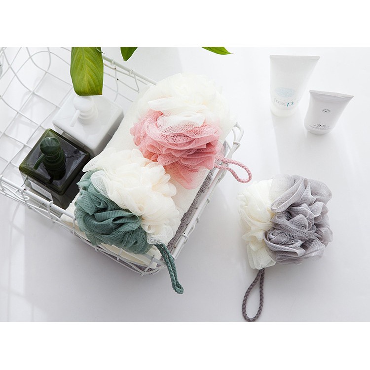 Bông Tắm Tròn Cao Cấp 2 Màu Weilaiya xinh Tươi Lưới Mềm Mại Siêu Tạo Bọt Kì Cọ Tẩy Da Chết