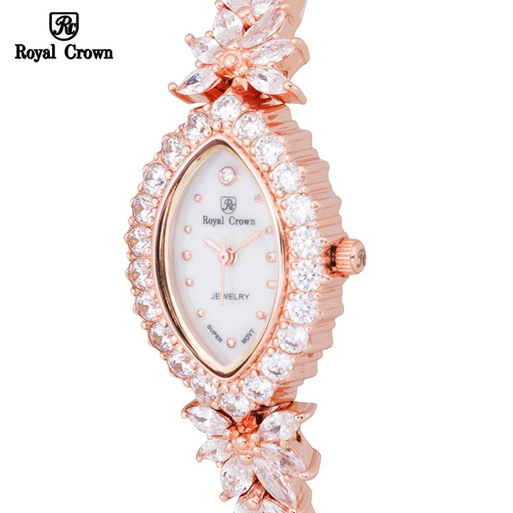Đồng hồ nữ chính hãng Royal Crown Italy 3588 dây đá vỏ vàng hồng