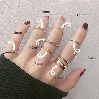 Combo nhẫn 7 chiếc phong cách Hàn Quốc siu cá tính