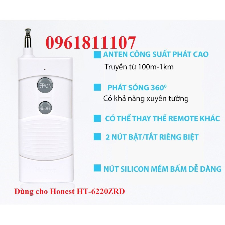 ĐIỀU KHIỂN TỪ XA HONEST HT- 6220 ZRD 1KM