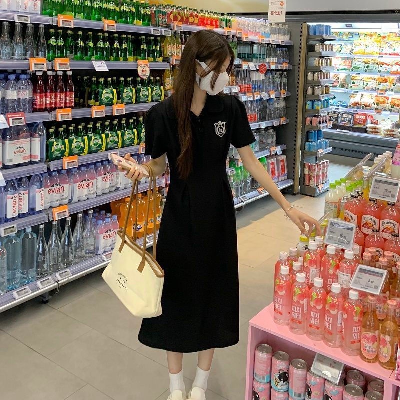 Đầm Tay Ngắn Cổ polo Dáng Chữ A Thời Trang Mùa Hè Mới Cho Nữ