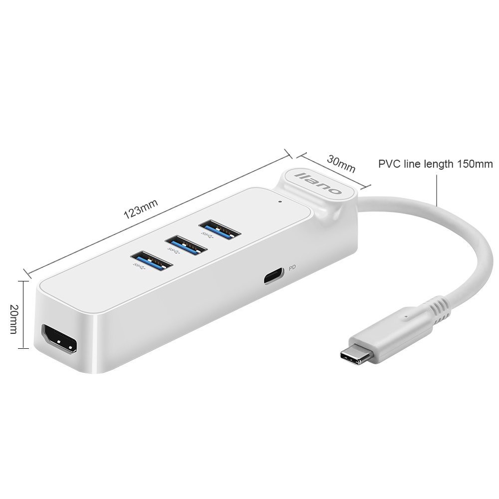 Hub Llano Cho Macbook Thiết Kế Chuyển Đổi Type C Sang Hdmi Usb3.0 Pd