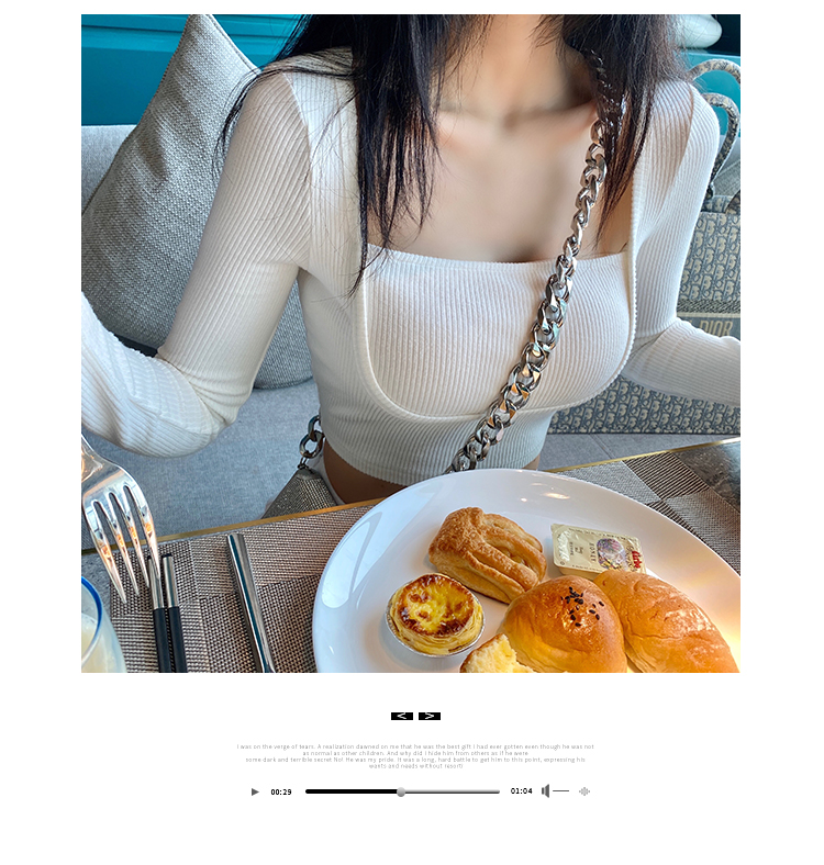 Sexy Square Neck Long Sleeve T-shirt Women's Fashion 2021 | BigBuy360 - bigbuy360.vn