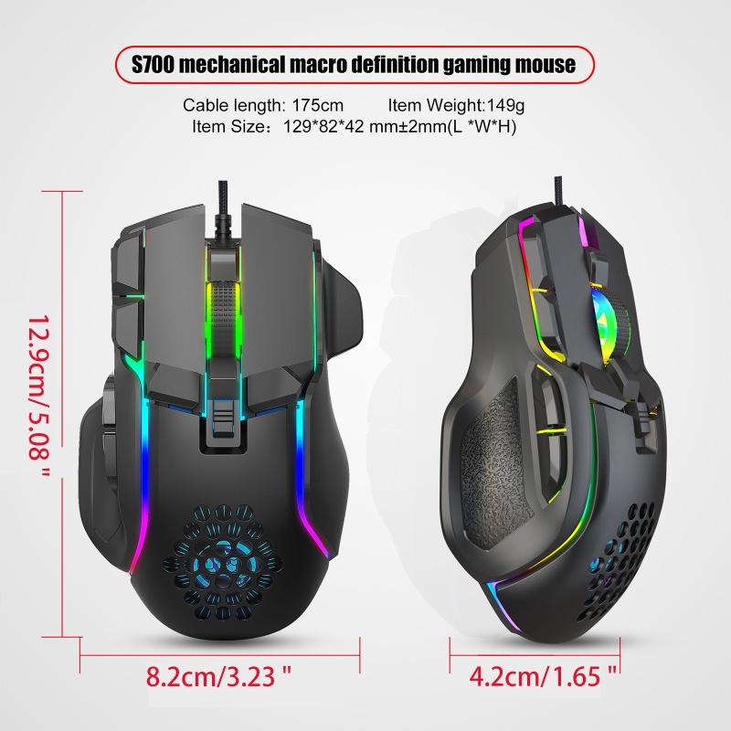 Chuột Quang Gaming btsg 13 MàU Với Dây CắM RGB Cho Laptop Notebook