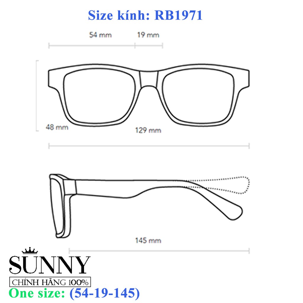 RB1971 - kính mát nam nữ Rayban chính hãng, bảo hành toàn quốc, có kèm tem chống hàng giả của bộ công an