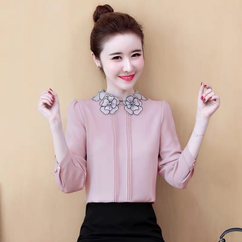 Áo cổ hoa sang chảnh