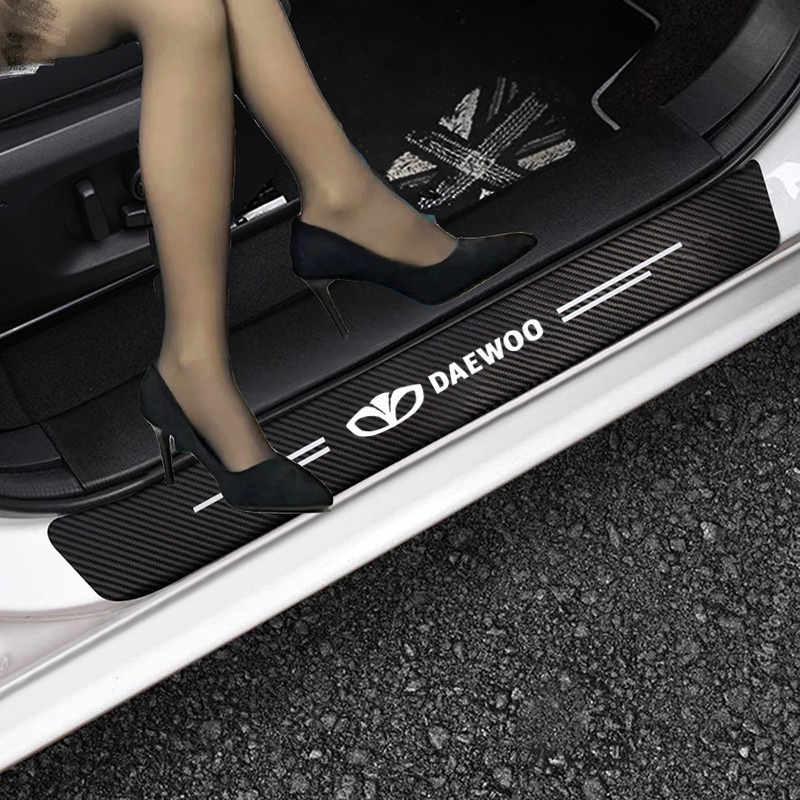 4 Miếng Dán Bảo Vệ Cửa Xe Hơi Bằng Sợi Carbon Cho Daewoo Matiz Nexia Lanos Kalos Gentra Nubira Espero