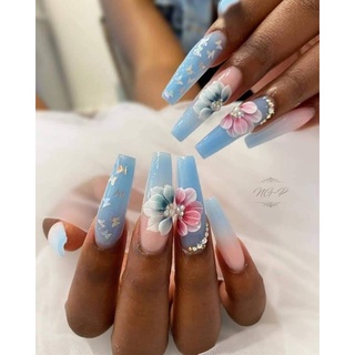 hoa bột nail -cúc ruby cánh nhọn