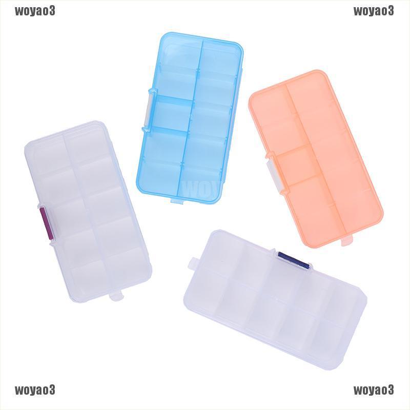 Hộp Nhựa Trong Suốt 10 Ngăn Đựng Trang Sức Xây Dựng Tiện Dụng