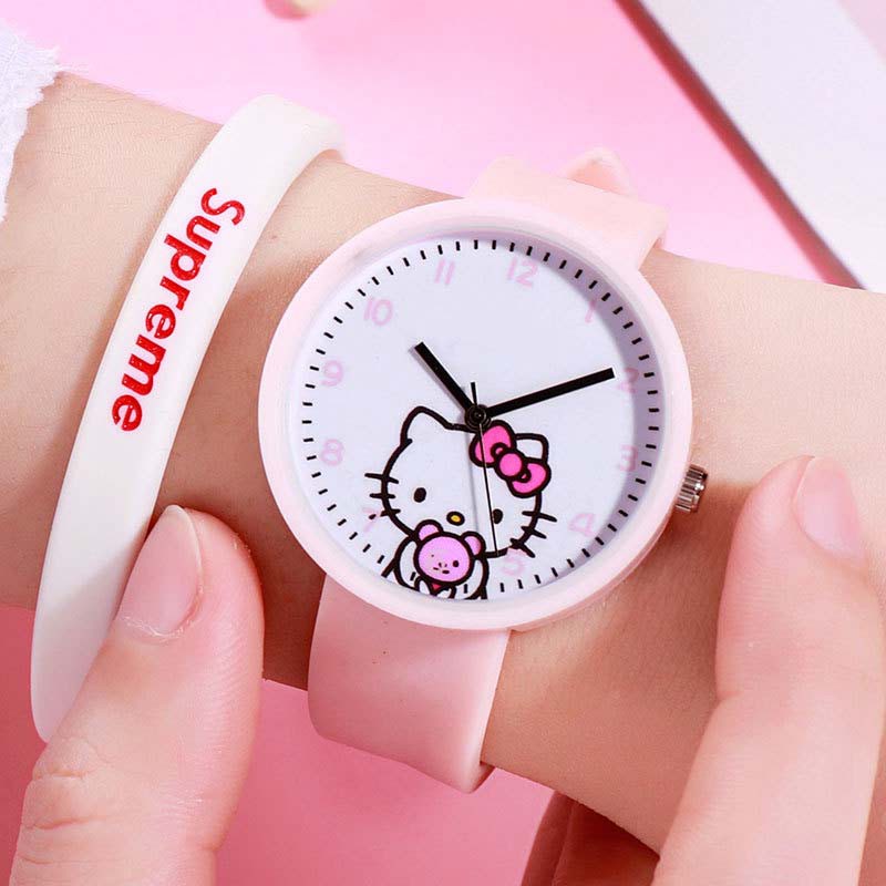 Đồng hồ đeo tay mặt Hello Kitty dễ thương cho bé