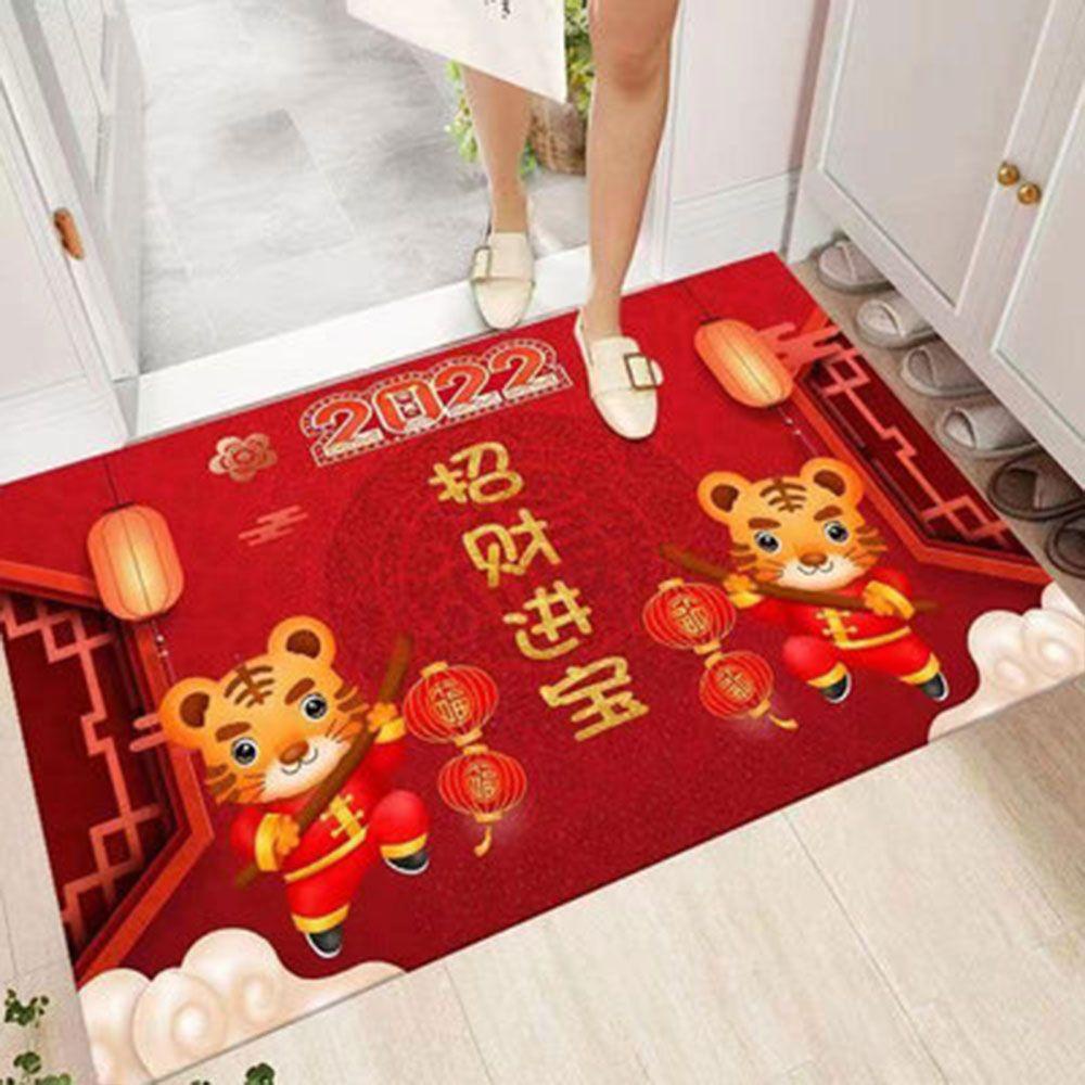 Thảm Trải Sàn Chống Trượt Màu Đỏ Mừng Năm Mới